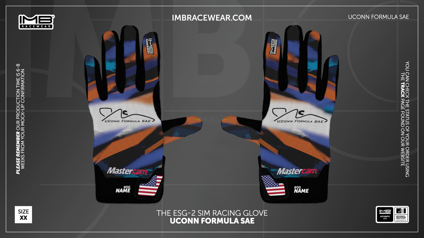 UCONN Formula SAE Internal Stitched Sim Racing Gloves